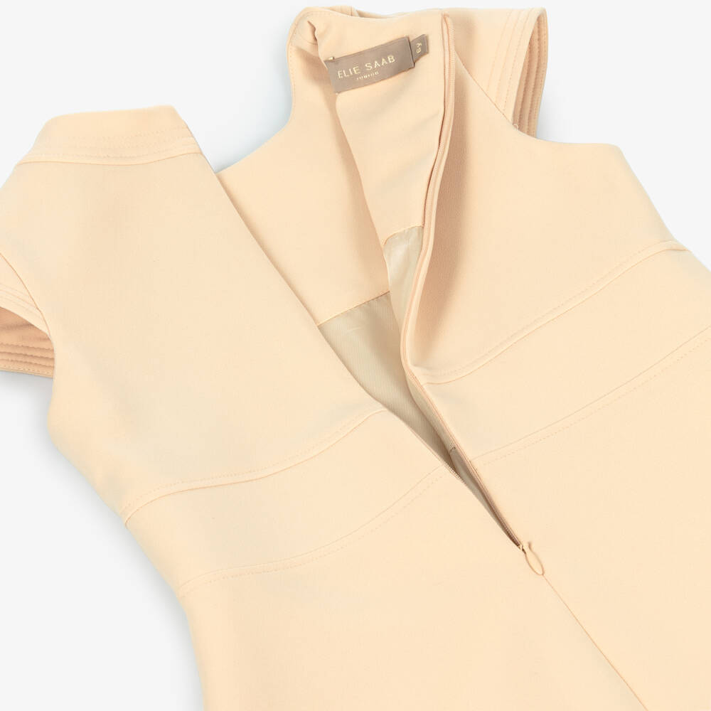 Elie Saab-Girls Beige Crêpe Dress | Childrensalon