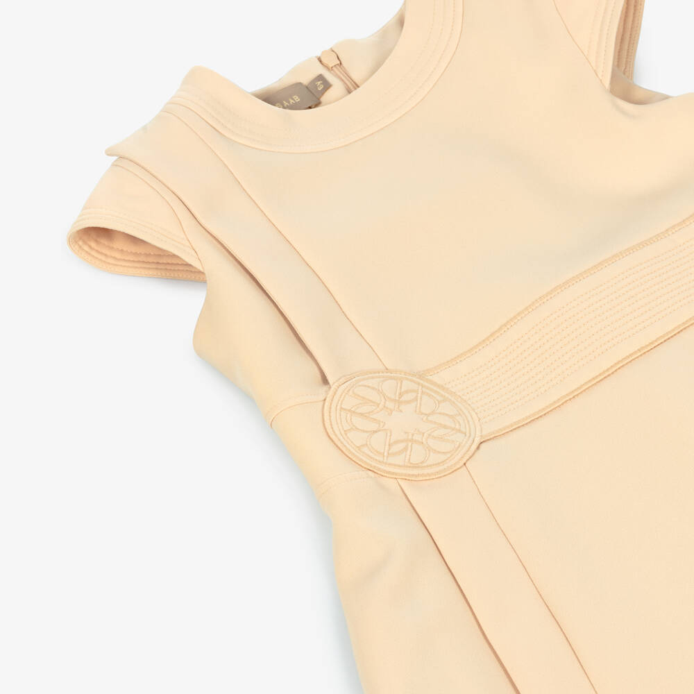 Elie Saab-Girls Beige Crêpe Dress | Childrensalon