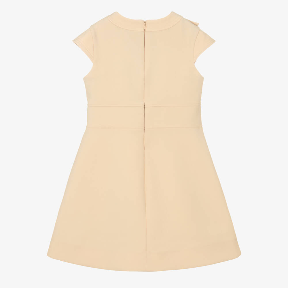 Elie Saab-Girls Beige Crêpe Dress | Childrensalon