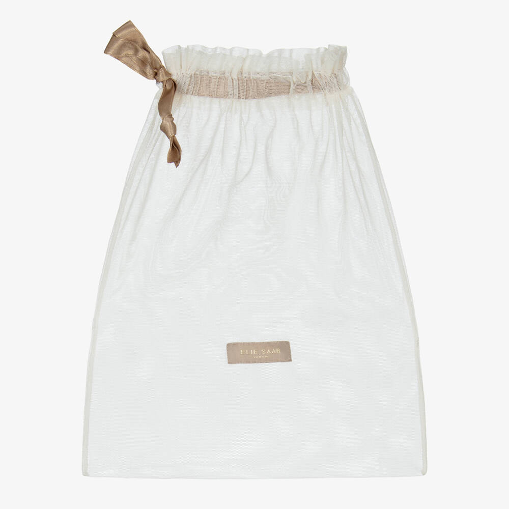 Elie Saab-Girls Beige Guipure Lace Handbag (13cm) | Childrensalon