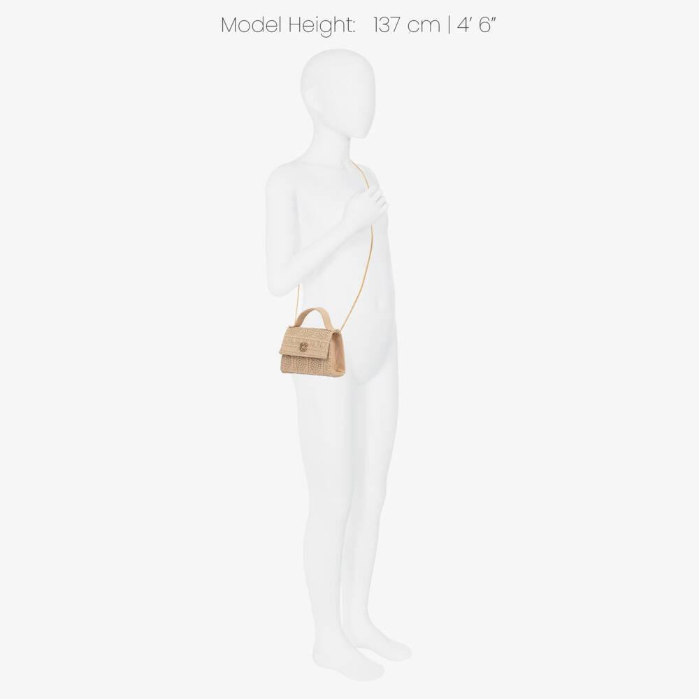 Elie Saab-Girls Beige Guipure Lace Handbag (13cm) | Childrensalon