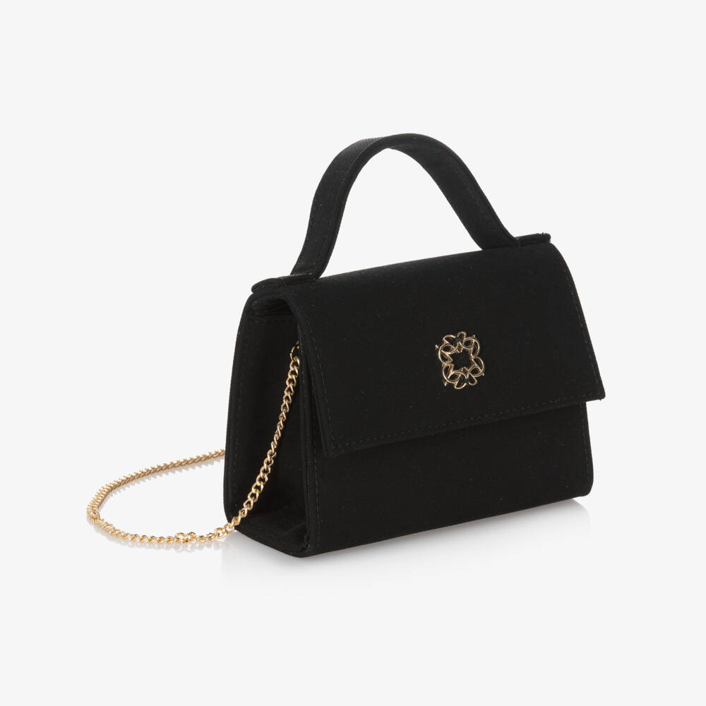 Elie Saab-Girls Black Crêpe Handbag (13cm) | Childrensalon