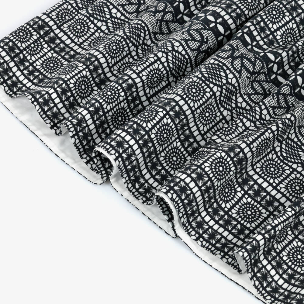 Elie Saab-Girls Black & White Cotton Printed Dress | Childrensalon