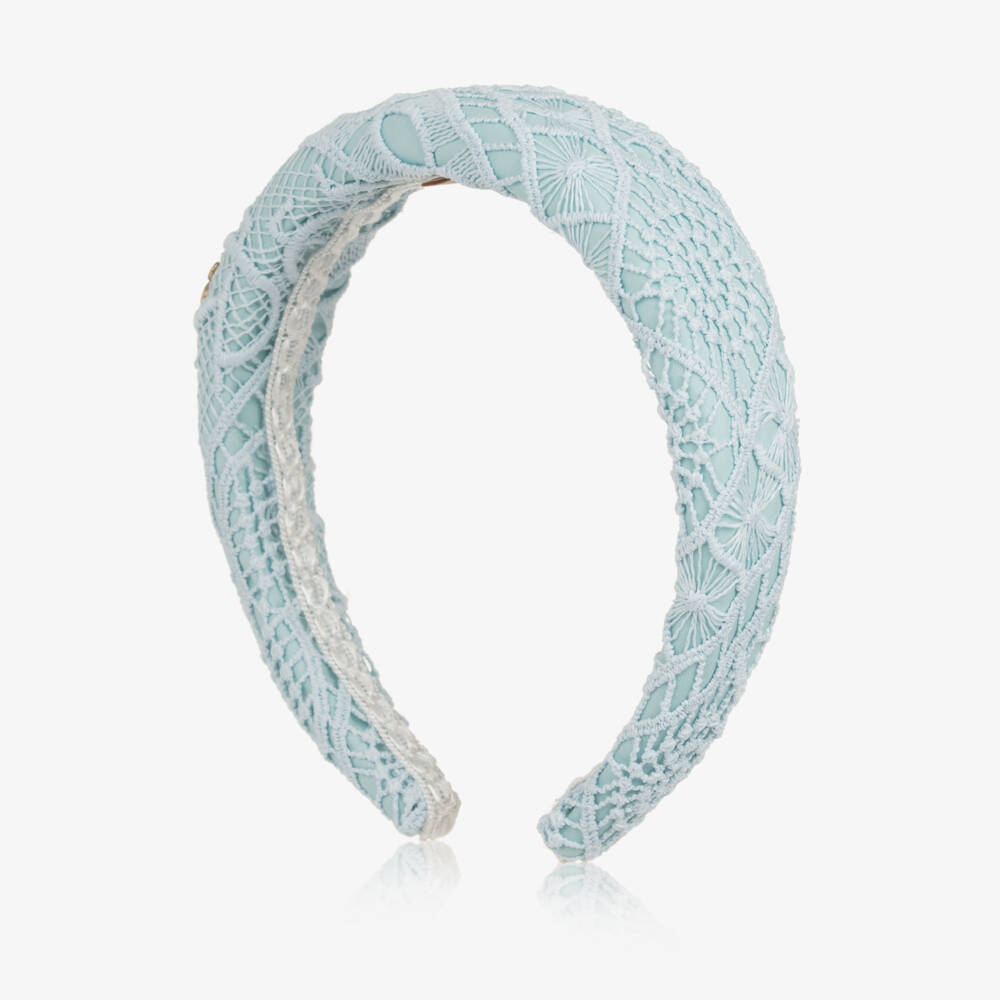Elie Saab-طوق شعر مبطن دانتيل لون أزرق للبنات | Childrensalon