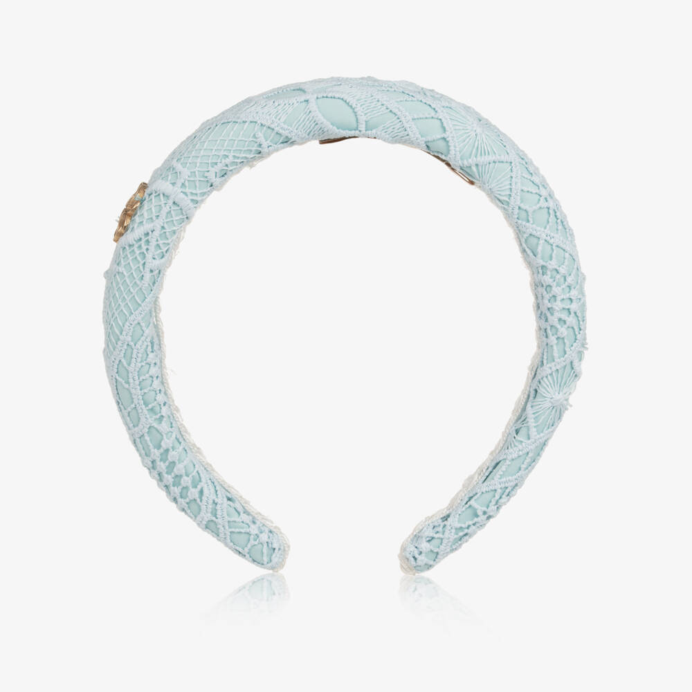 Elie Saab-طوق شعر مبطن دانتيل لون أزرق للبنات | Childrensalon