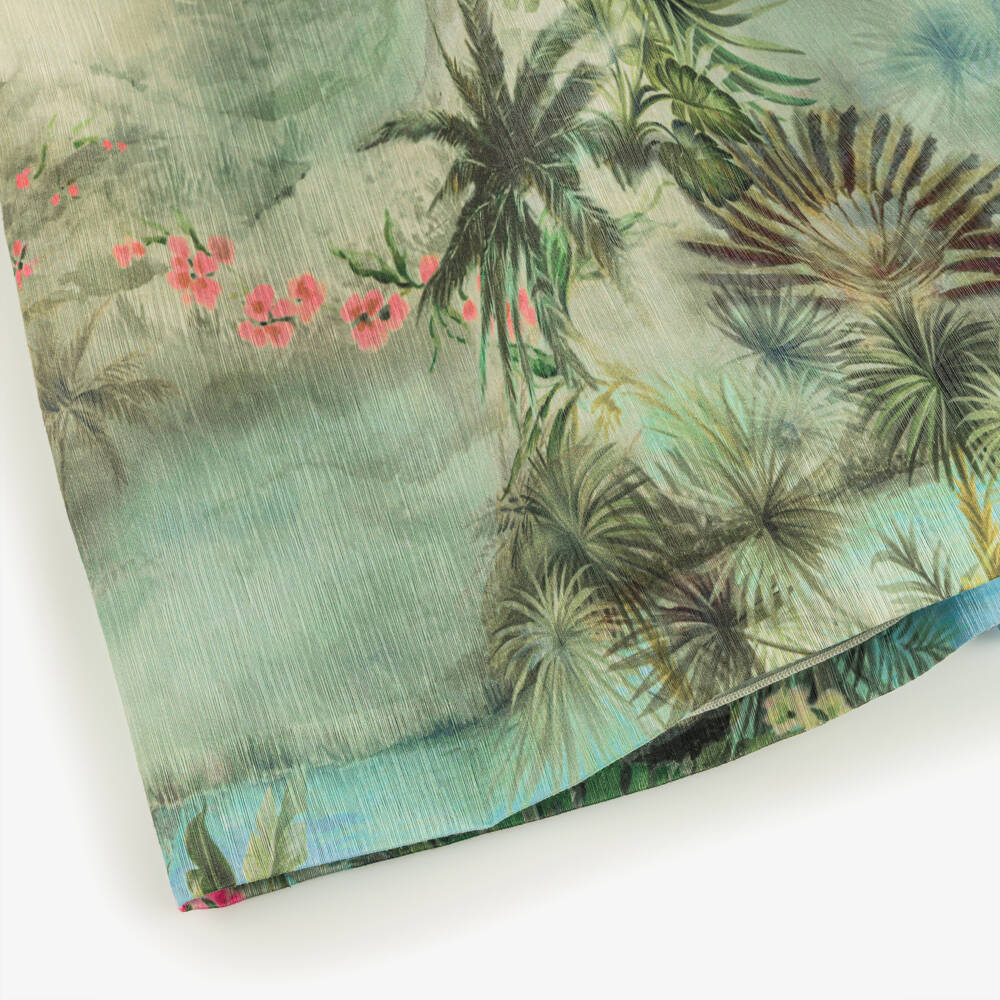 Elie Saab-Girls Green Textured Organza Floral Dress | Childrensalon