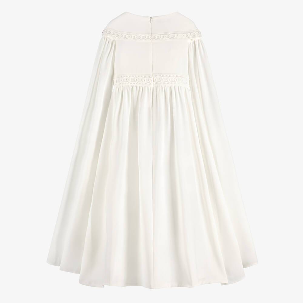 Elie Saab-Girls Ivory Maxi Dress with Embroidered Link | Childrensalon