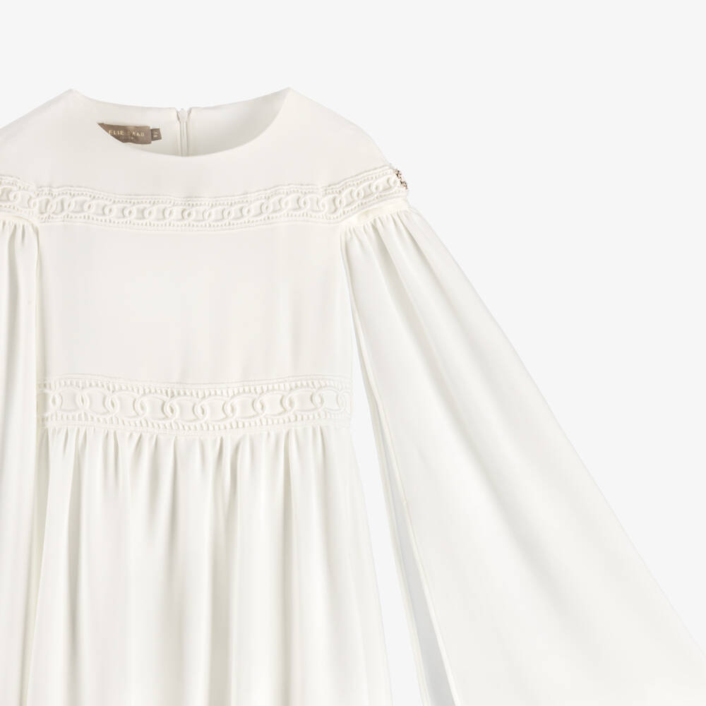 Elie Saab-Girls Ivory Maxi Dress with Embroidered Link | Childrensalon