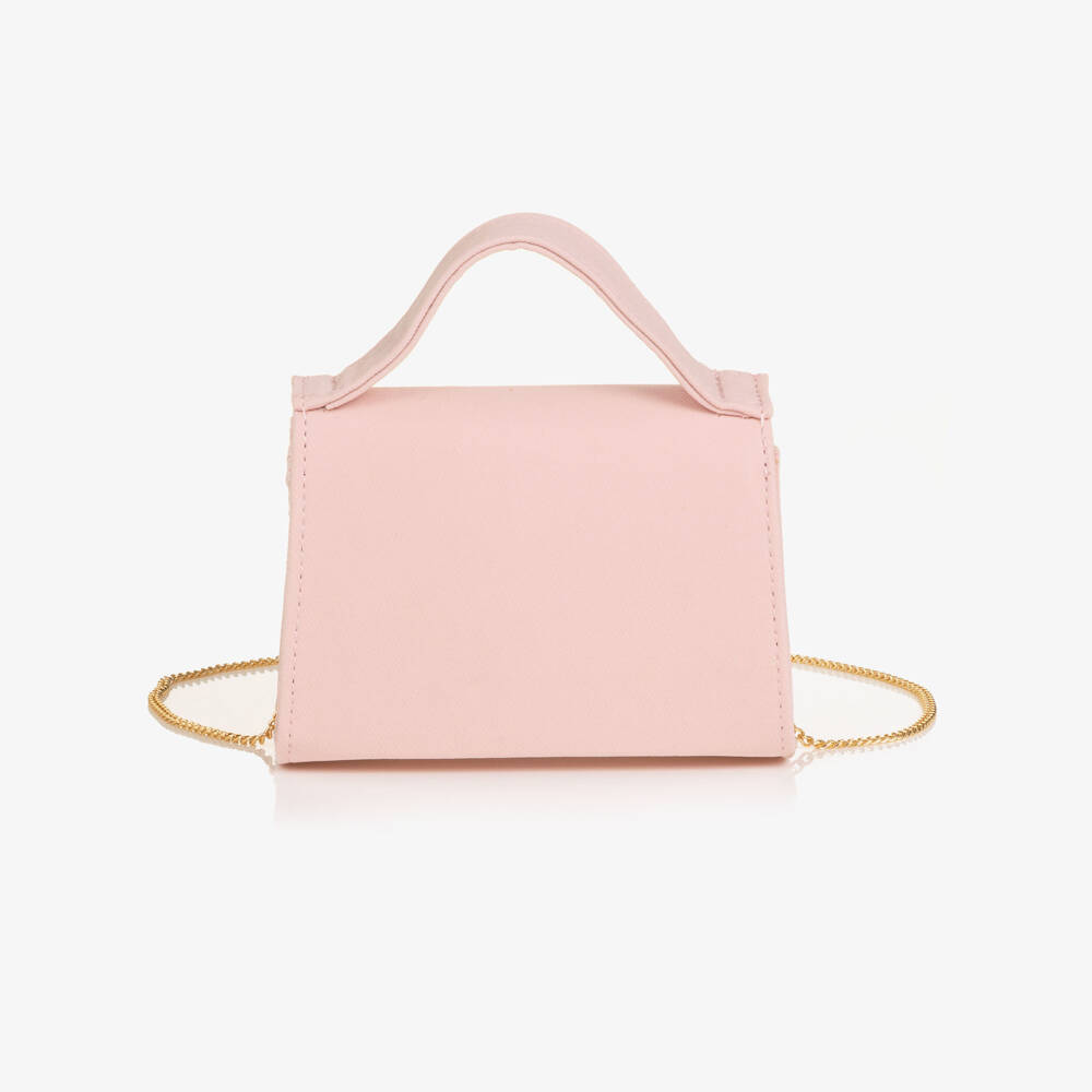 Elie Saab-Girls Pink Crêpe Handbag with Braided Detail (13cm) | Childrensalon