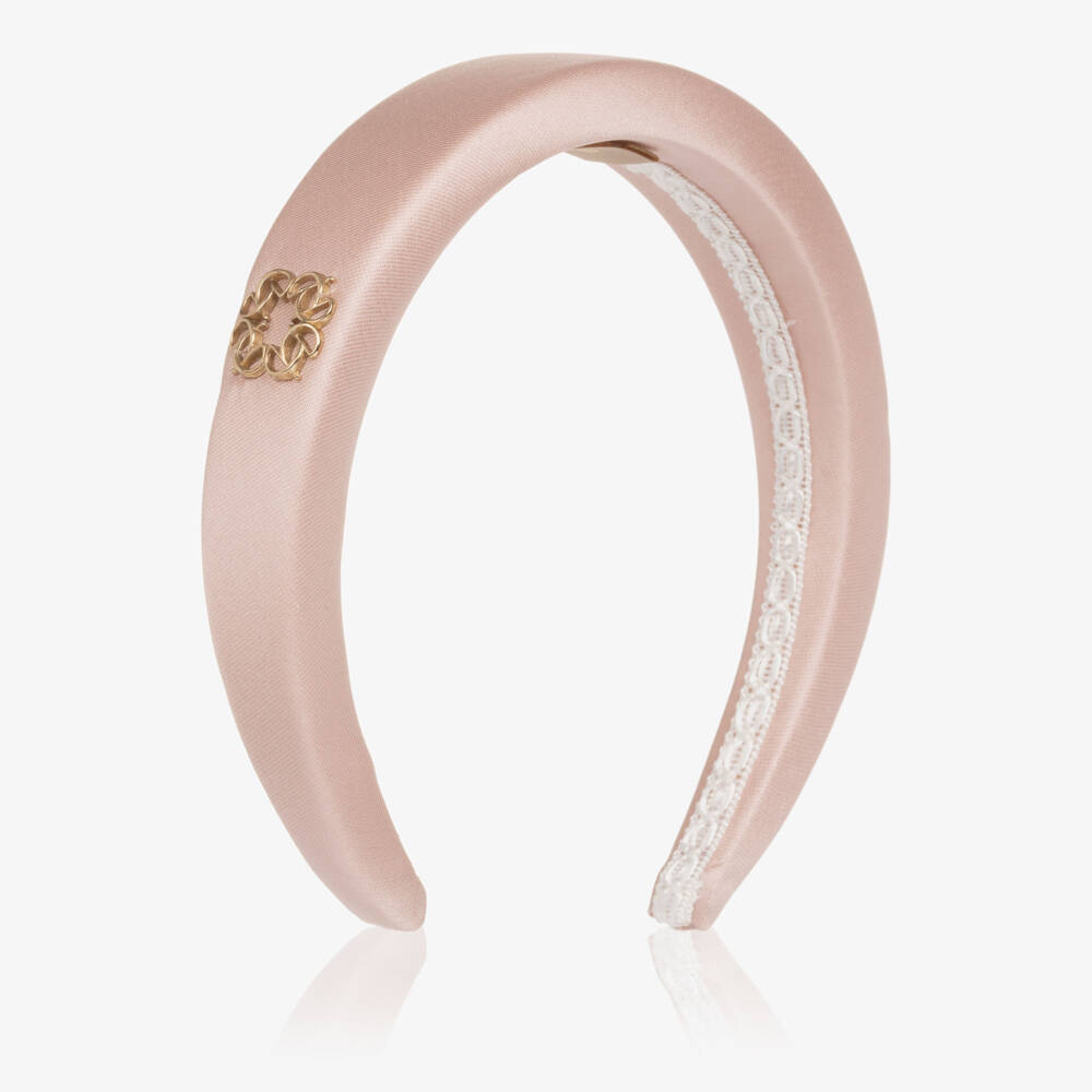 Elie Saab-طوق شعر مبطن بساتان لون زهري للبنات | Childrensalon