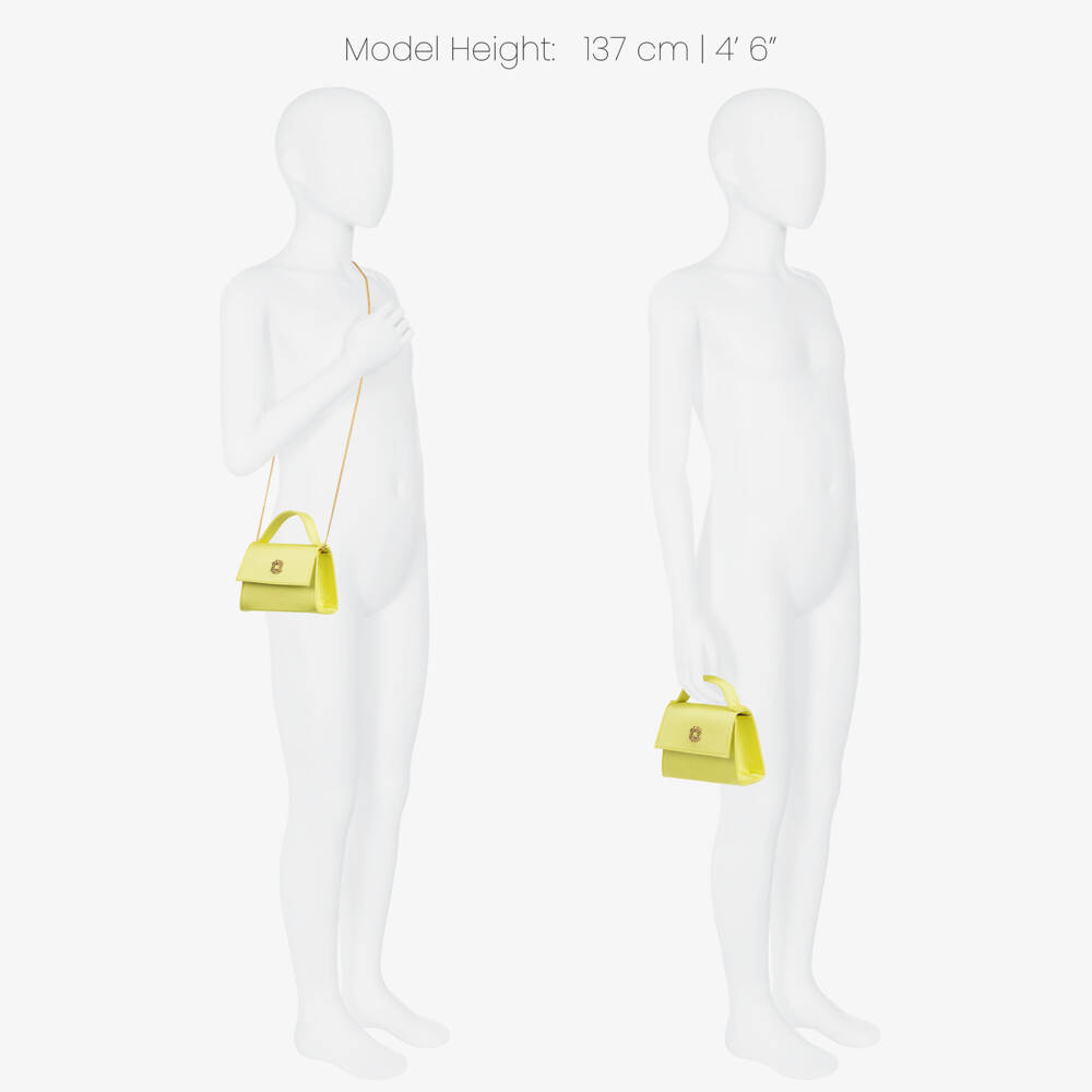 Elie Saab-Girls Yellow Satin Handbag (13cm) | Childrensalon