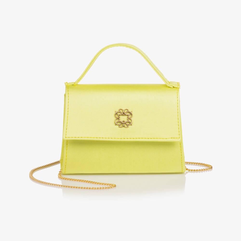 Elie Saab-Girls Yellow Satin Handbag (13cm) | Childrensalon