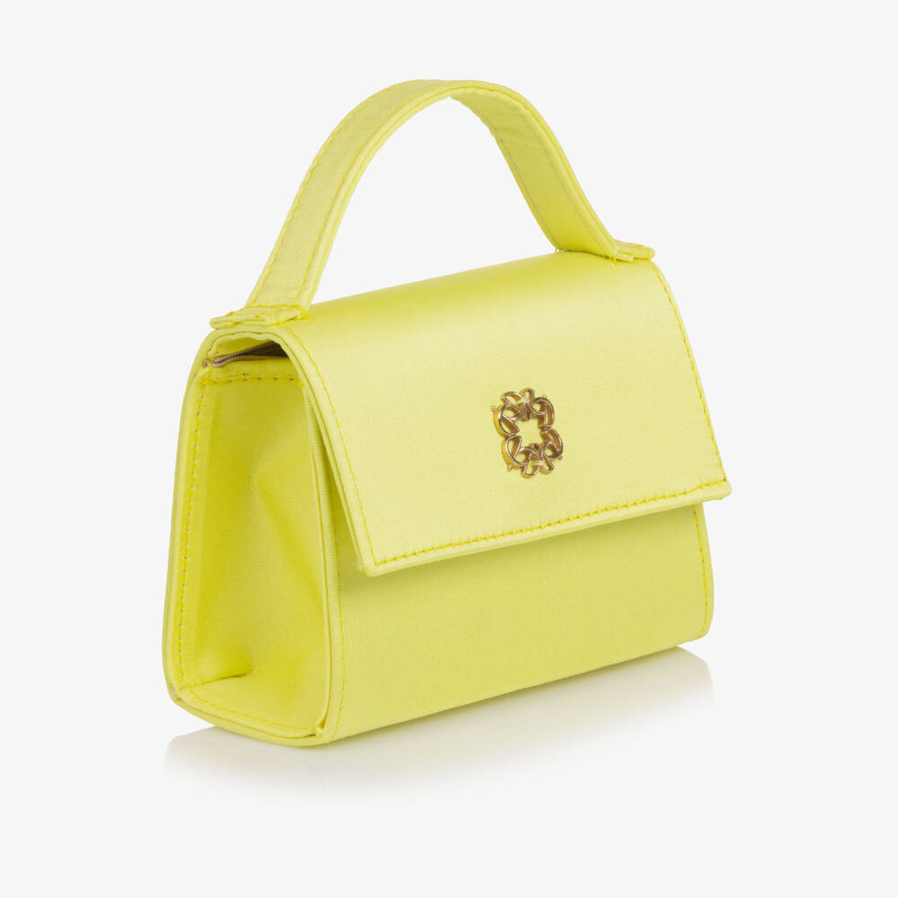 Elie Saab-Girls Yellow Satin Handbag (13cm) | Childrensalon