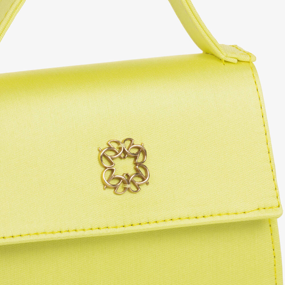 Elie Saab-Girls Yellow Satin Handbag (13cm) | Childrensalon