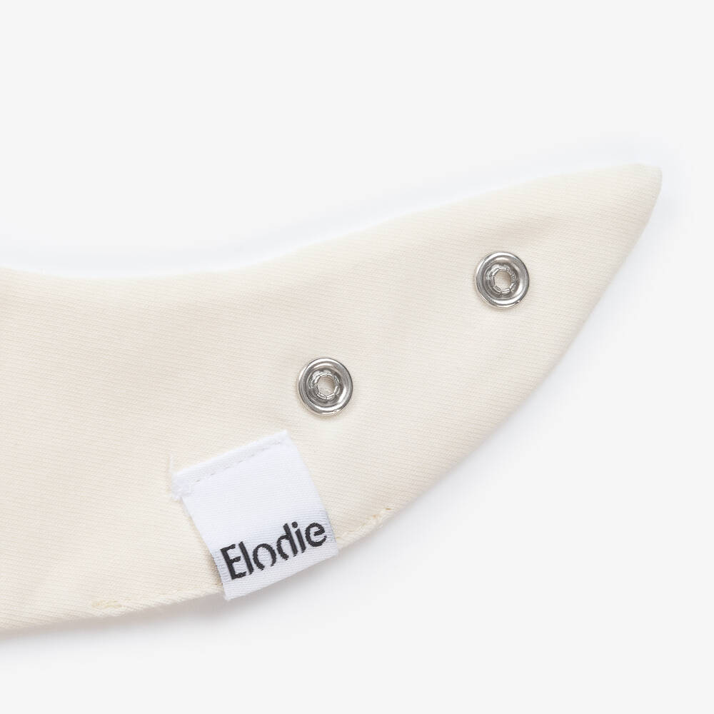 Elodie-Baby Girls Ivory Organic Cotton Scalloped Bib | Childrensalon