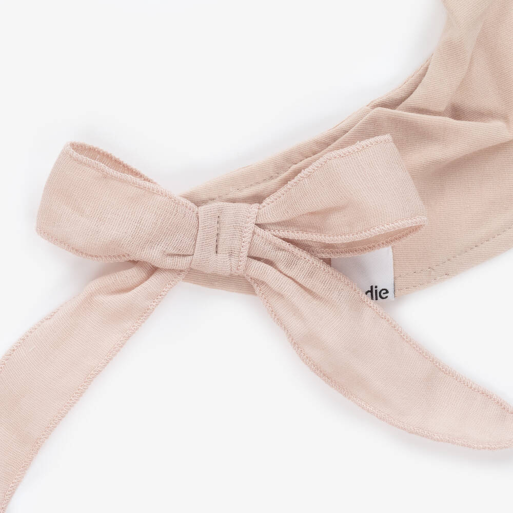 Elodie-Baby Girls Pink Cotton Bandana Bib | Childrensalon
