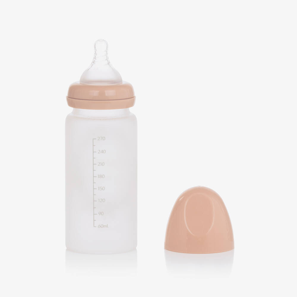 Elodie-Baby Girls Pink Glass Feeding Bottle (20cm) | Childrensalon