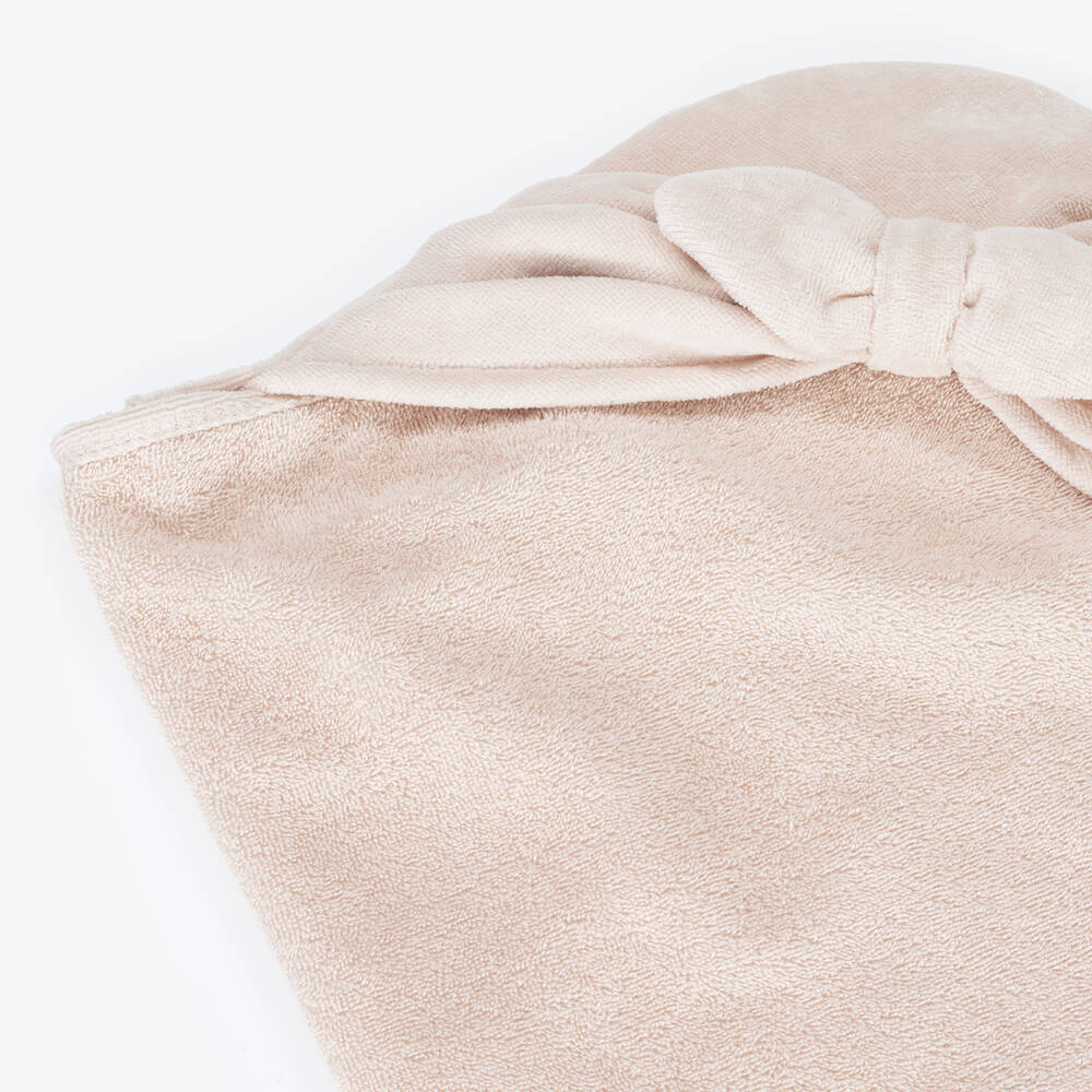 Elodie-منشفة بهودي قطن لون زهري للمولودات | Childrensalon