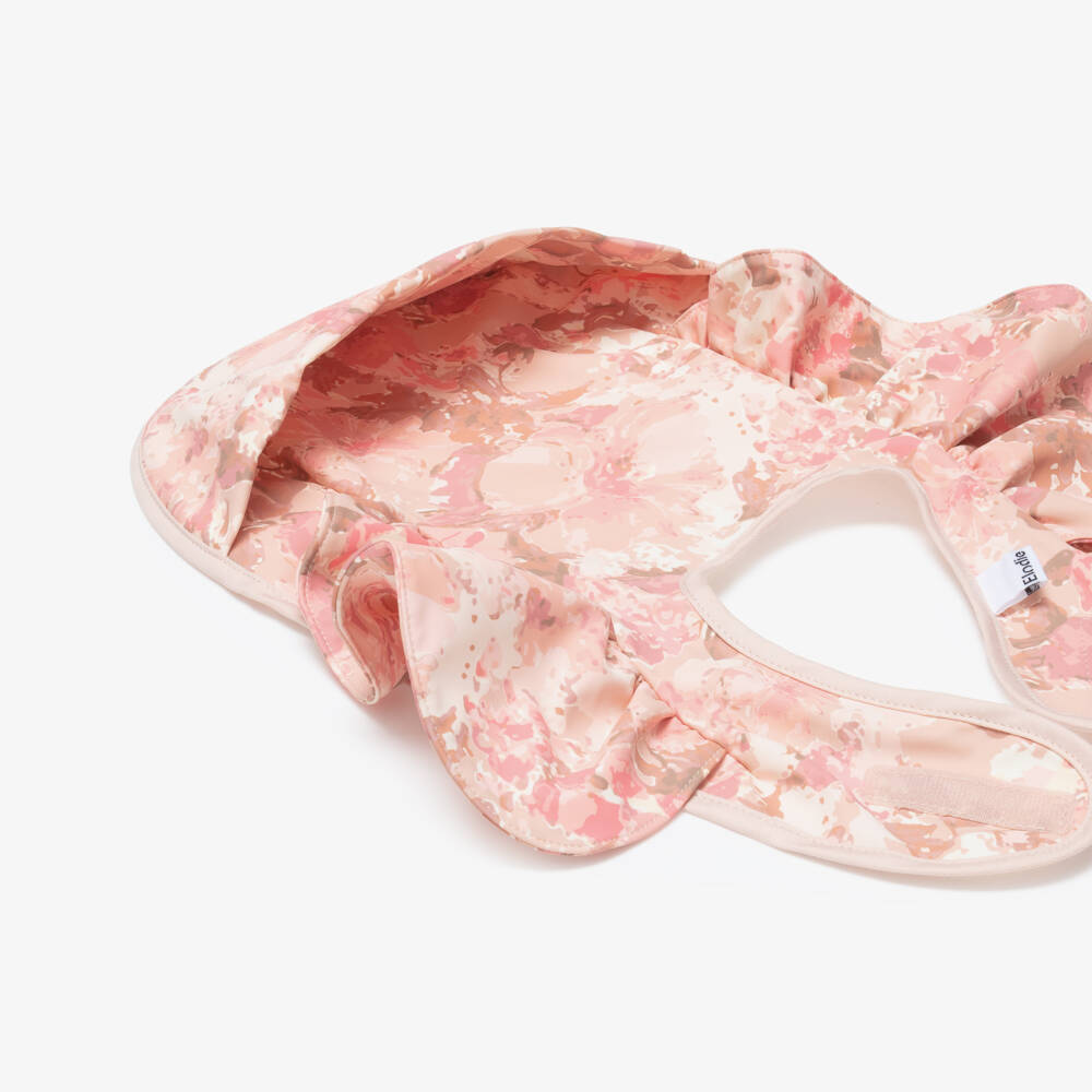 Elodie-Baby Girls Pink River Rose Print Bib | Childrensalon