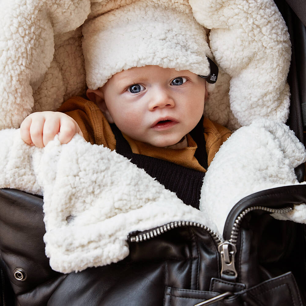 Elodie-Black & Ivory Footmuff (95cm) | Childrensalon