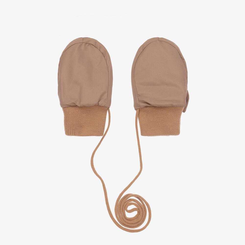 Elodie-Brown Bunny Baby Mittens | Childrensalon