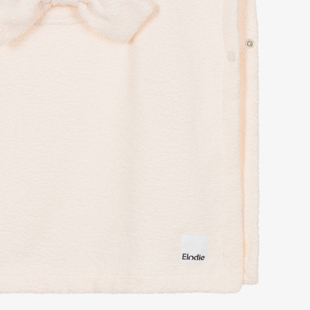 Elodie-Girls Ivory Bow Hooded Poncho Towel | Childrensalon