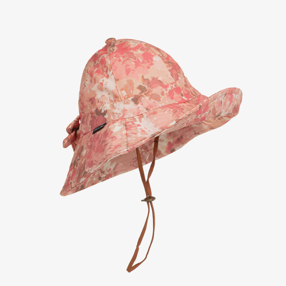Elodie-Girls Pink River Rose Print Sun Hat (UPF30+) | Childrensalon