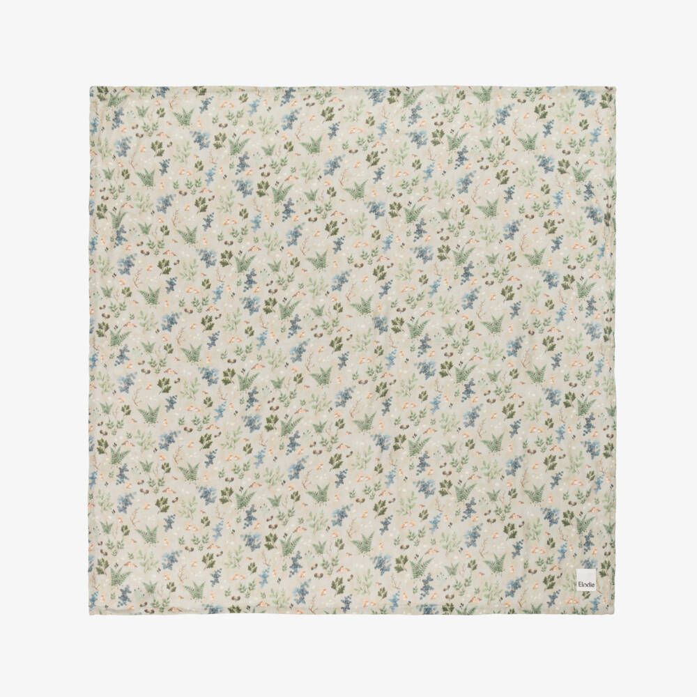 Elodie-Green & Blue Forest Print Muslin (80cm) | Childrensalon