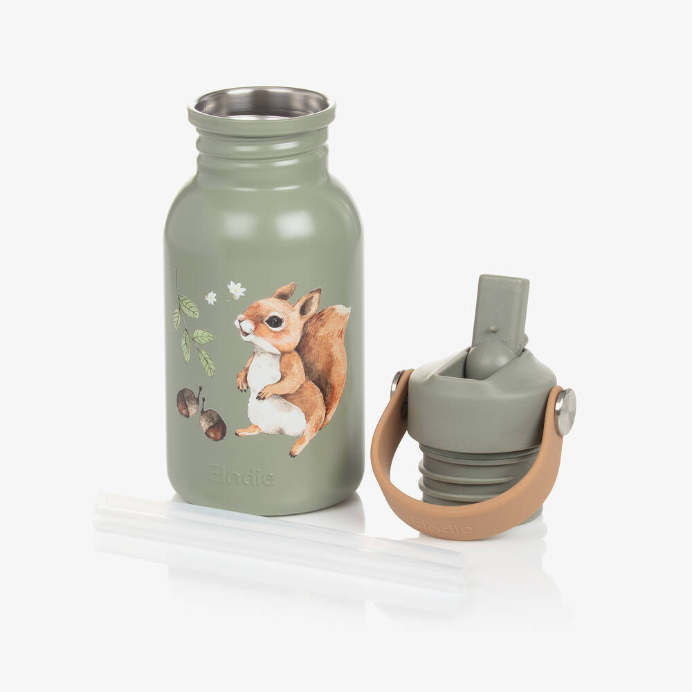 Elodie-Green Chipmunk Water Bottle (16cm) | Childrensalon