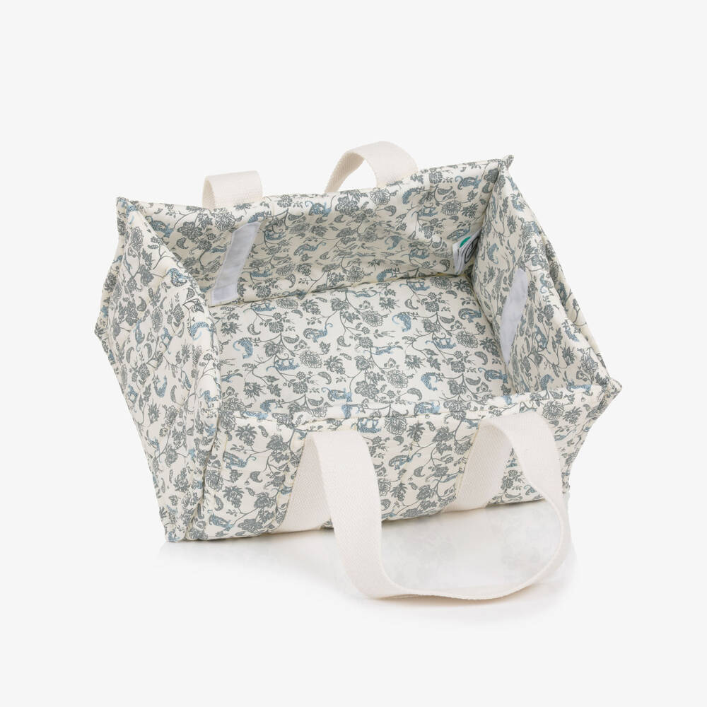 Elodie-Ivory & Blue Garden Leo Toile Changing Caddy (31cm) | Childrensalon