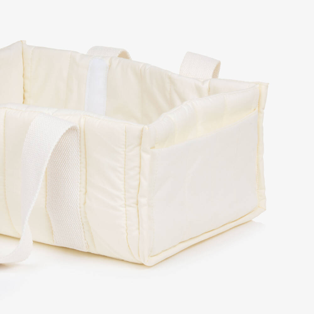 Elodie-Ivory Cotton Padded Changing Caddy (31cm) | Childrensalon