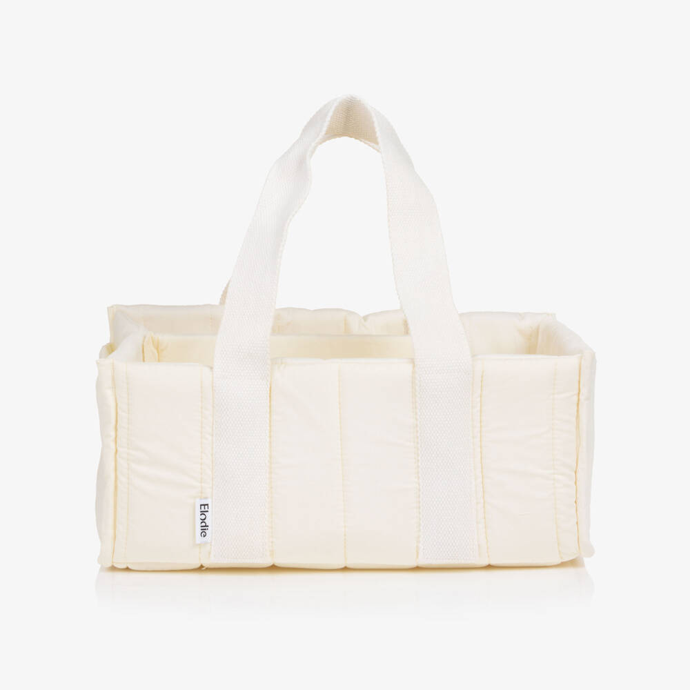 Elodie-Ivory Cotton Padded Changing Caddy (31cm) | Childrensalon