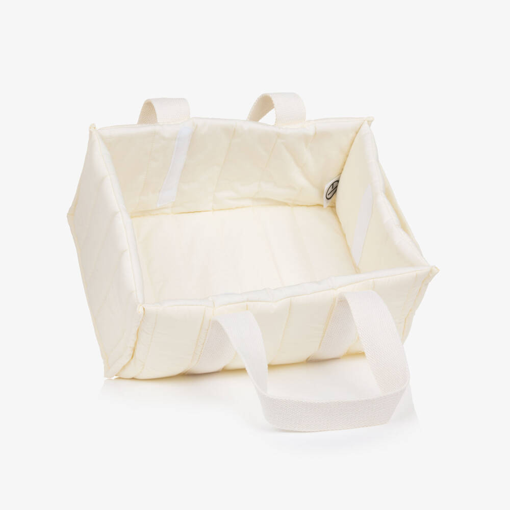 Elodie-Ivory Cotton Padded Changing Caddy (31cm) | Childrensalon
