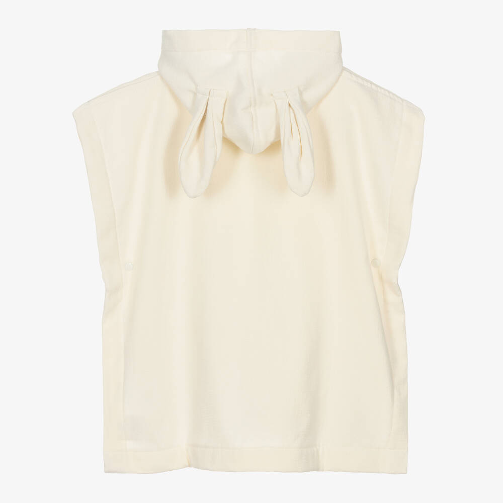 Elodie-Ivory Cotton Poncho Towel | Childrensalon