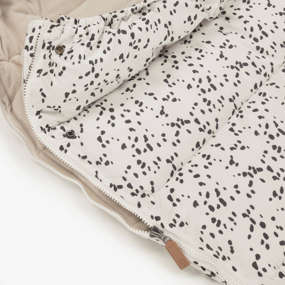 Elodie-Ivory Dalmatian Print Footmuff (90cm) | Childrensalon