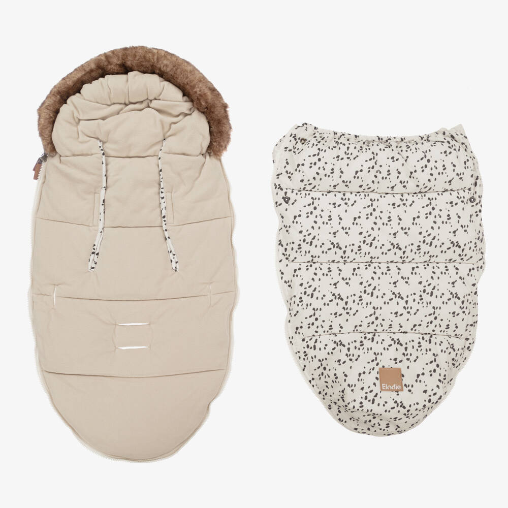 Elodie-Ivory Dalmatian Print Footmuff (90cm) | Childrensalon