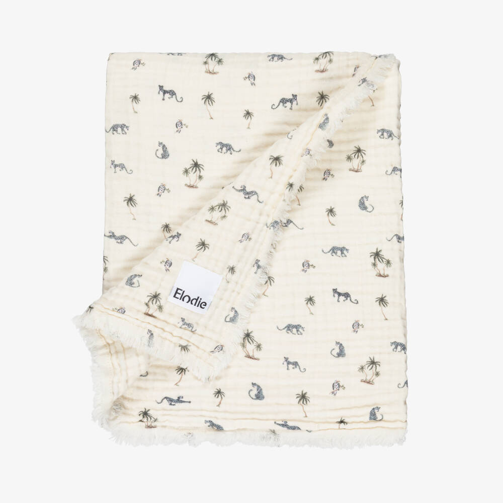 Elodie-Ivory Garden Leo’s Resort Cotton Blanket (100cm) | Childrensalon