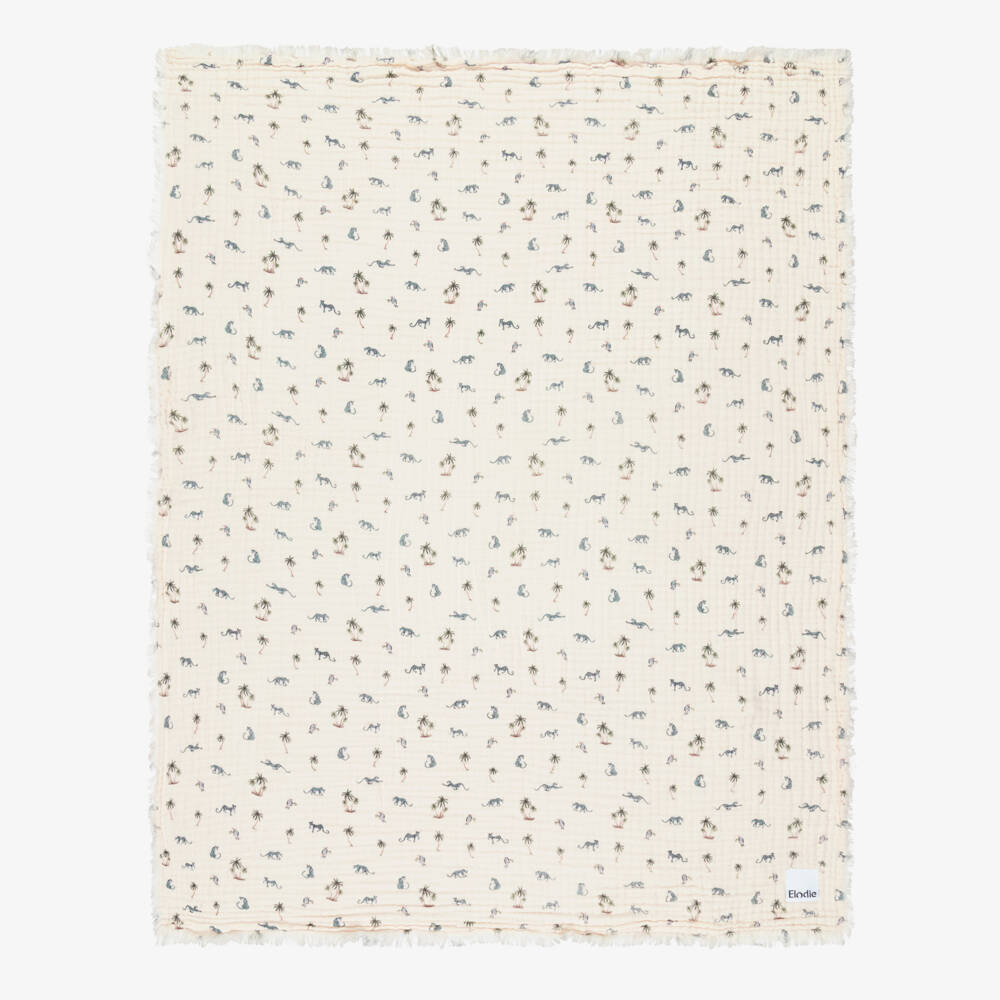 Elodie-Ivory Garden Leo’s Resort Cotton Blanket (100cm) | Childrensalon