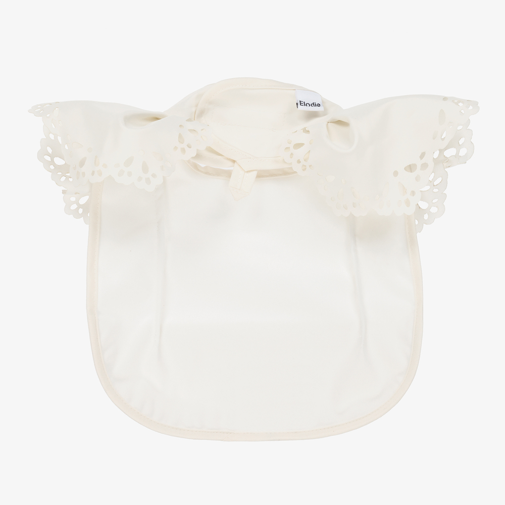 Elodie-Ivory Ruffle Baby Bib | Childrensalon