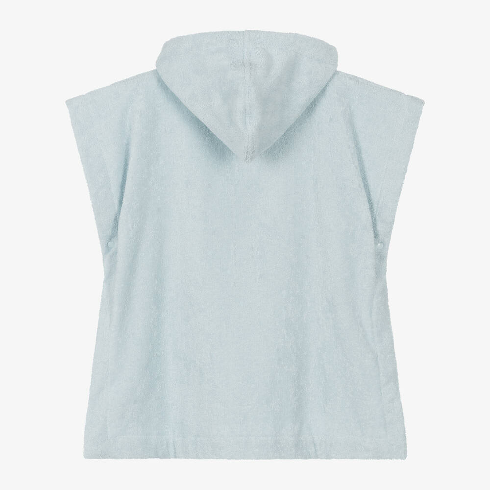 Elodie-Pale Blue Hooded Cotton Poncho Towel | Childrensalon