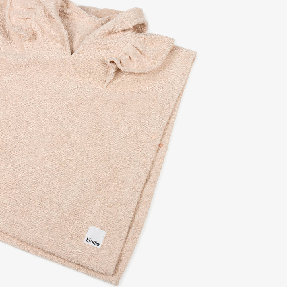 Elodie-Pale Pink Hooded Cotton Poncho Towel | Childrensalon