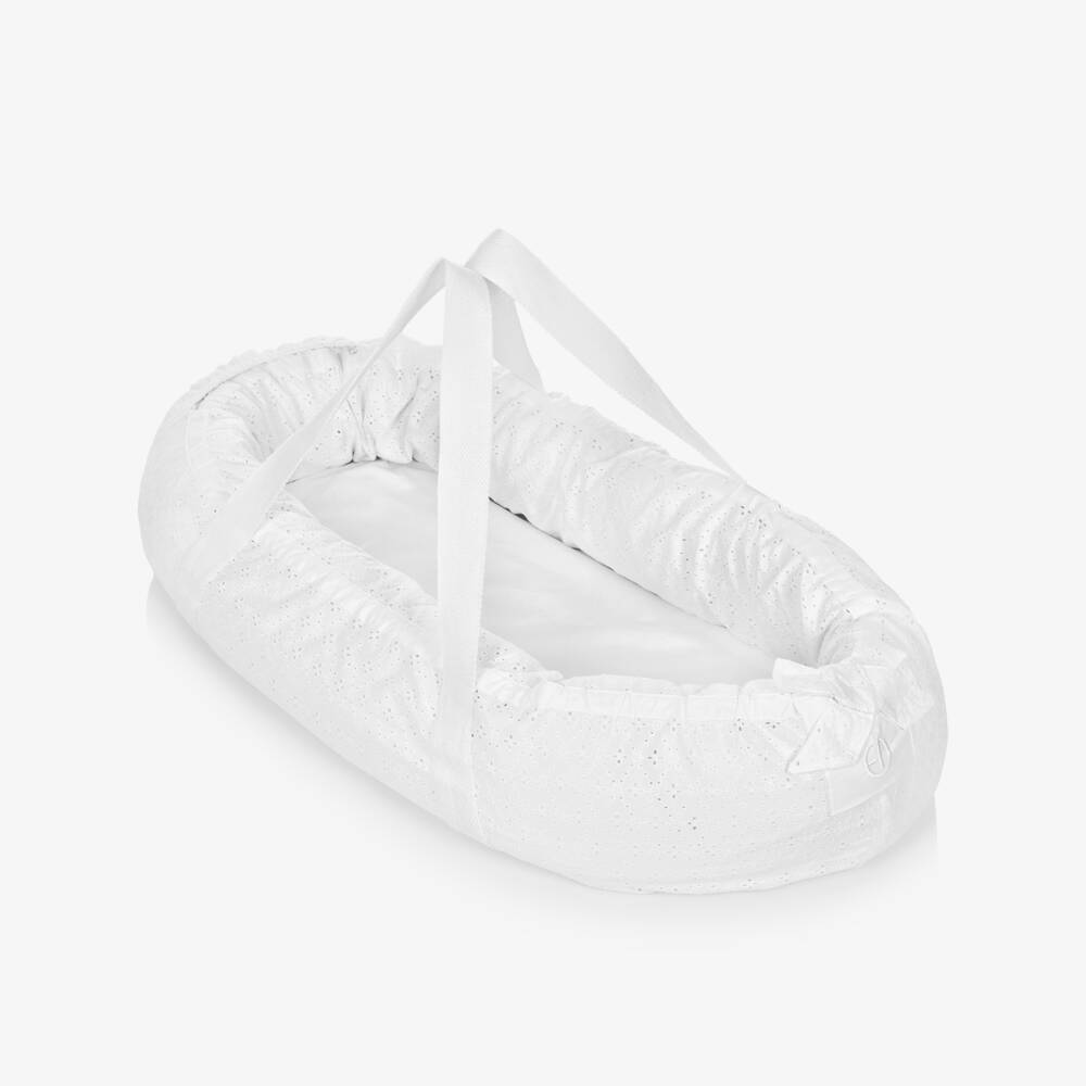 Elodie-Гнездо белое с вышивкой бродери англез (78см) | Childrensalon