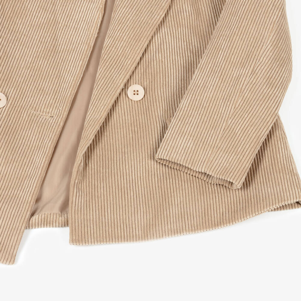 Elsy-Пиджак бежевый вельветовый для девочек | Childrensalon
