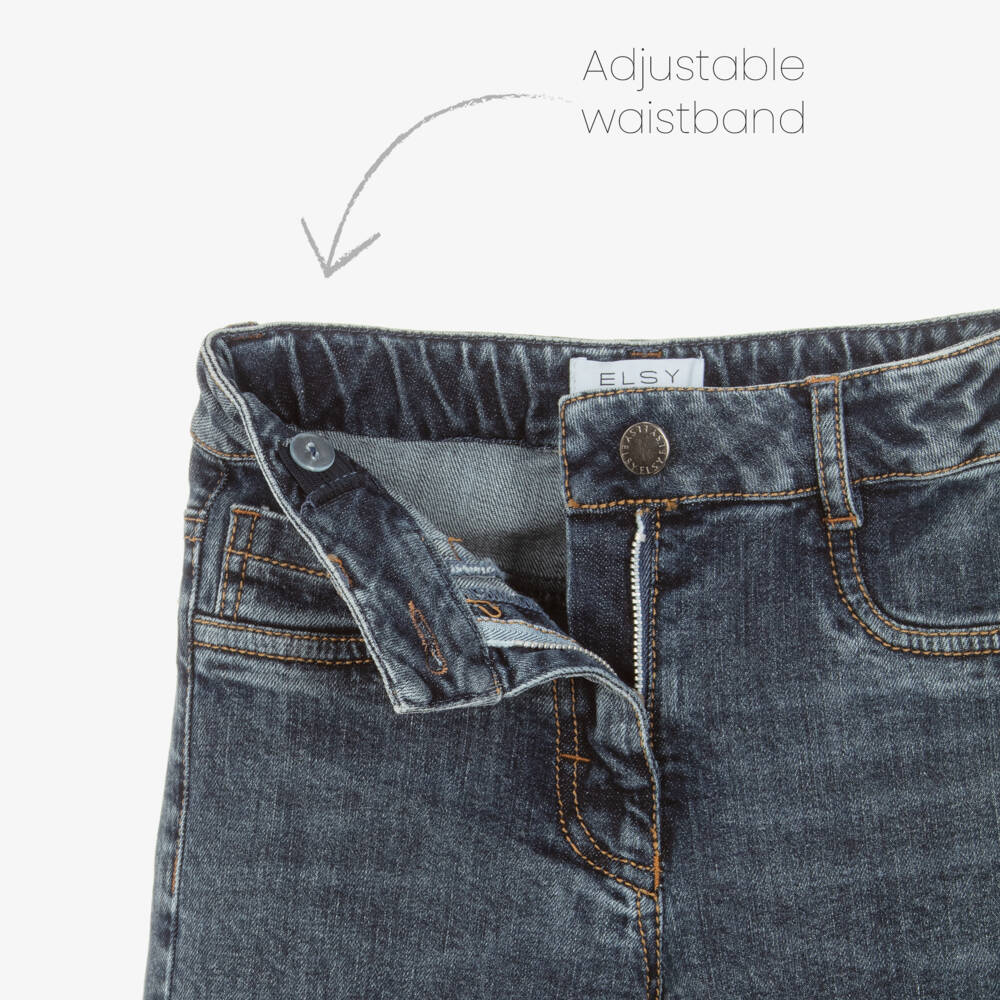 Elsy-Джинсы широкие синие для девочек | Childrensalon