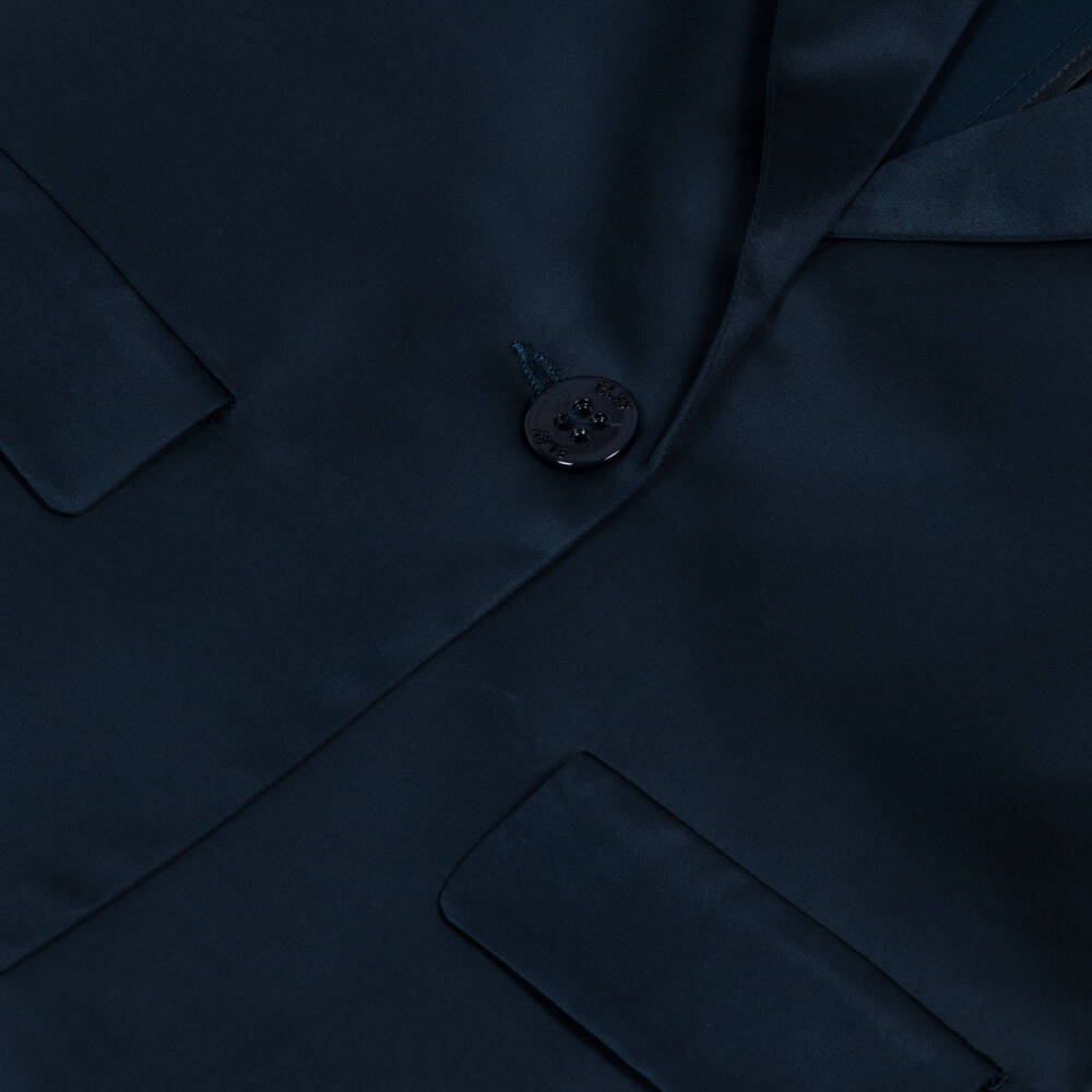 Elsy-Girls Blue Satin Blazer | Childrensalon