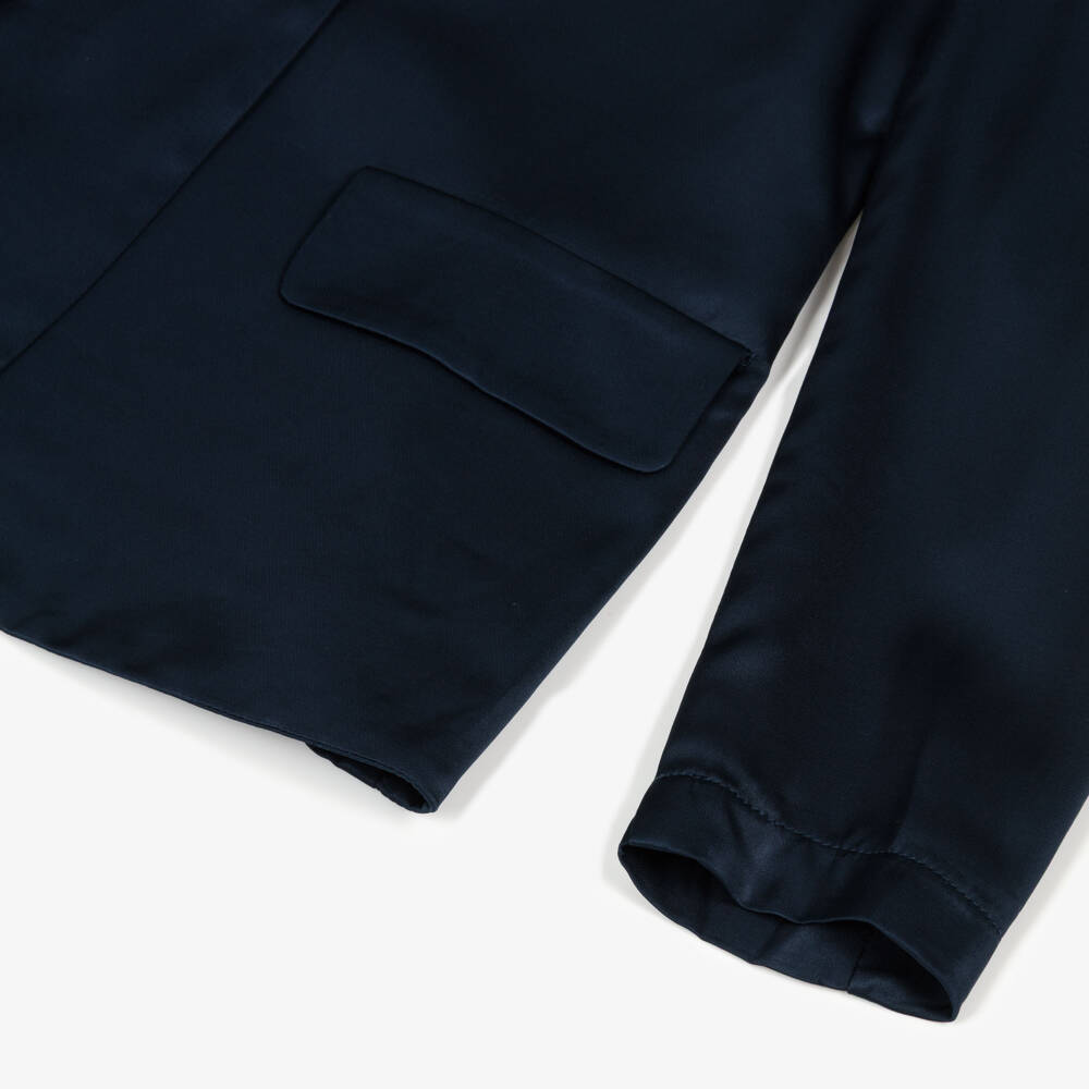 Elsy-Girls Blue Satin Blazer | Childrensalon