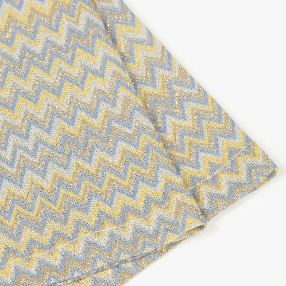 couture by Elsy-Girls Gold & Blue Zigzag Jumpsuit | Childrensalon