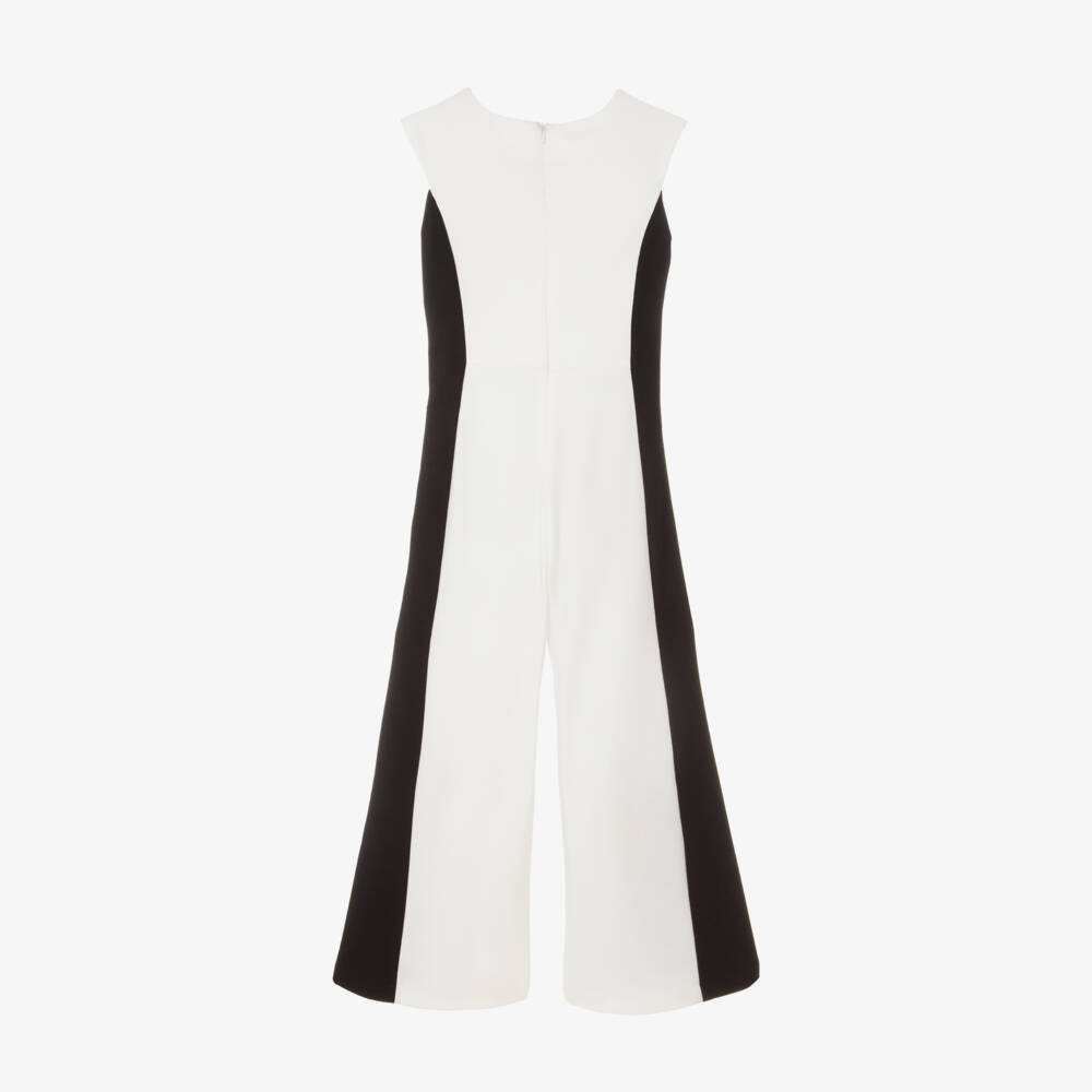 couture by Elsy-Girls Ivory & Black Stripe Jumpsuit | Childrensalon