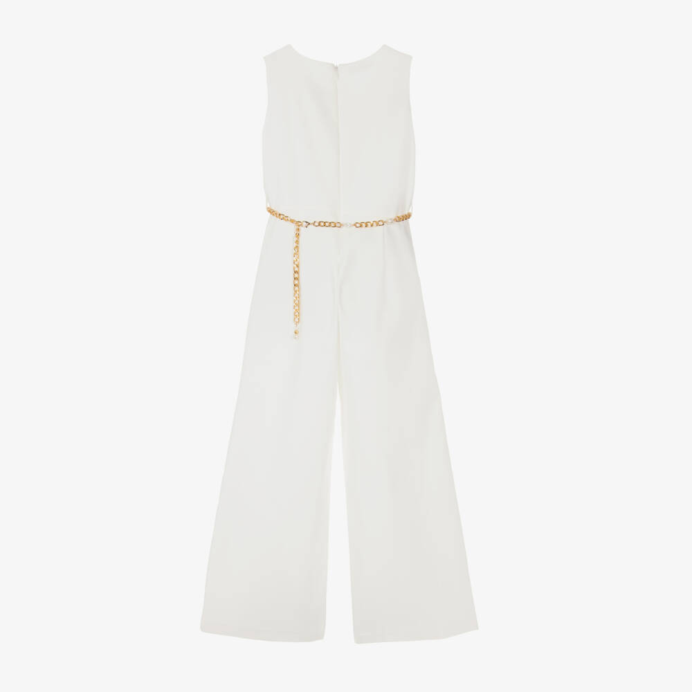 couture by Elsy-Girls Ivory Chain Jumpsuit | Childrensalon