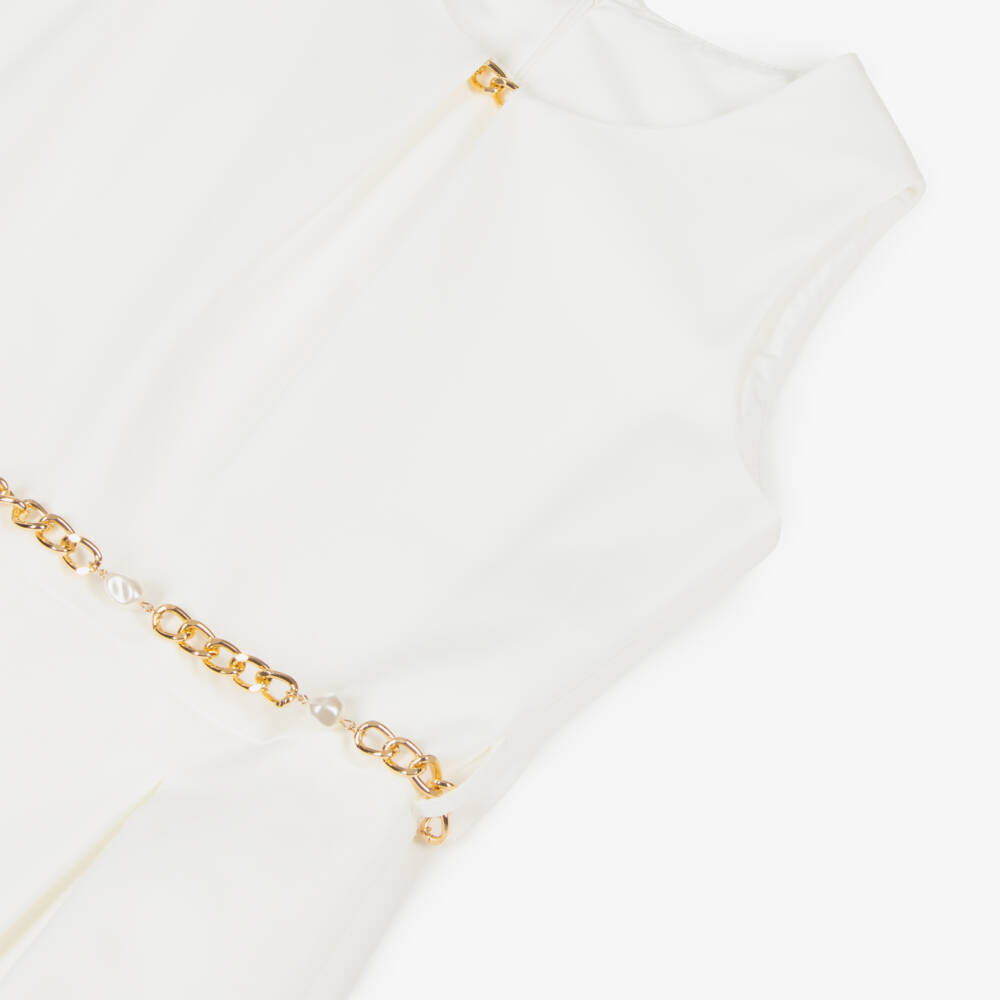couture by Elsy-Girls Ivory Chain Jumpsuit | Childrensalon